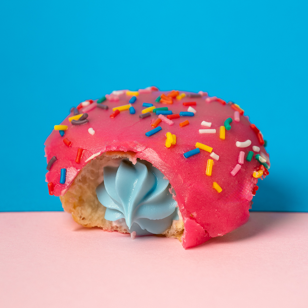 Gender Reveal Mini-Donut Geschenkbox (vegan)