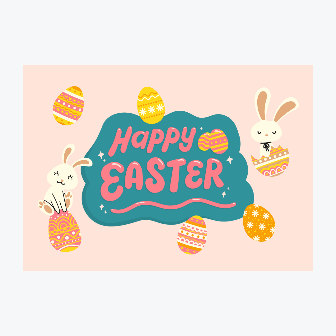 Card "Happy Easter" (yellow)