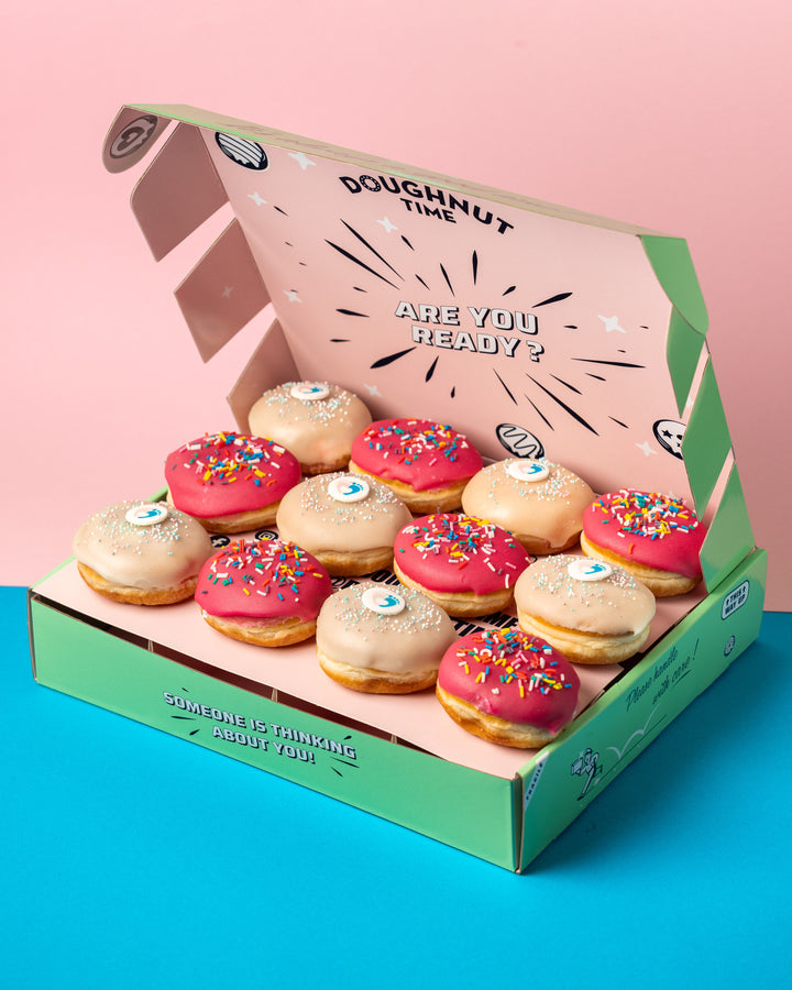 Gender Reveal Mini-Donut Geschenkbox (vegan)