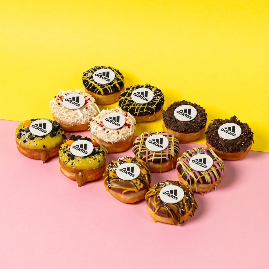 "Especial de Pascua" cofre regalo corporativo de mini donuts con logotipo